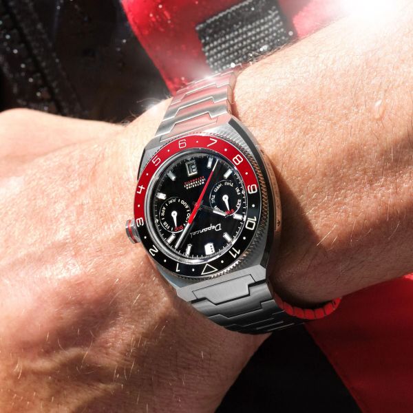Montre Depancel Allure DRIVER Cadran Noir Bracelet Caoutchouc Noir