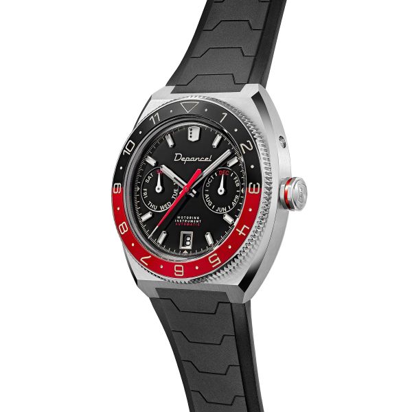 Montre Depancel Allure DRIVER Cadran Noir Bracelet Caoutchouc Noir