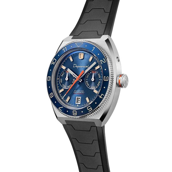 Montre Depancel Allure DRIVER Cadran Bleu Bracelet Caoutchouc Noir