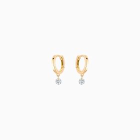Mini Créoles La Brune & La Blonde 360° Or Jaune 0,14ct