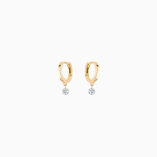 Mini Créoles La Brune & La Blonde 360° Or Jaune 0,14ct