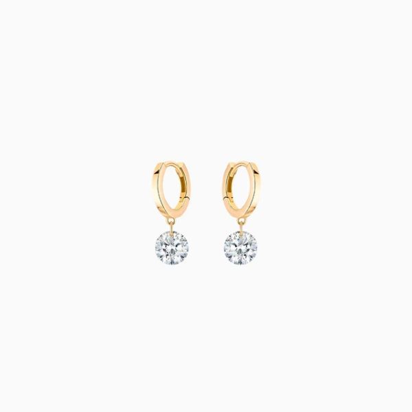Mini Créoles La Brune & La Blonde 360° Or Jaune 0,60ct