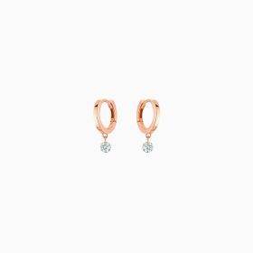 Mini Créoles La Brune & La Blonde 360° Or Rose 0,14ct