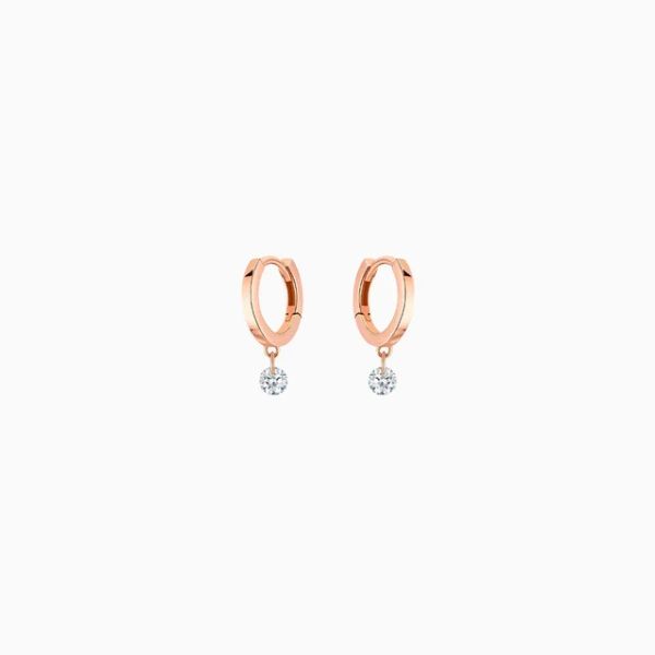 Mini Créoles La Brune & La Blonde 360° Or Rose 0,14ct