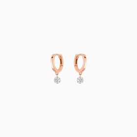 Mini Créoles La Brune & La Blonde 360° Or Rose 0,20ct