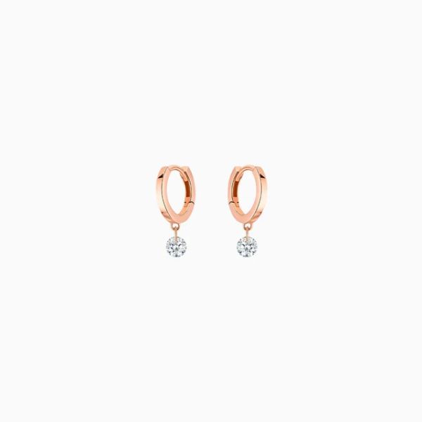 Mini Créoles La Brune & La Blonde 360° Or Rose 0,20ct