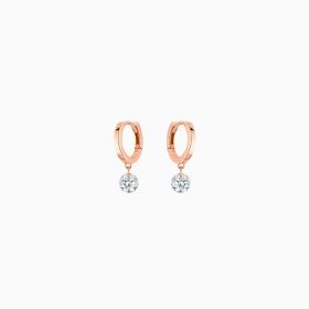 Mini Créoles La Brune & La Blonde 360° Or Rose 0,40ct