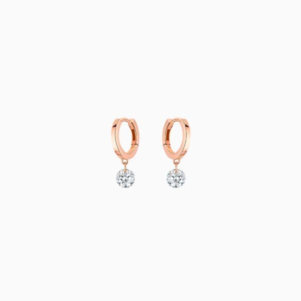 Mini Créoles La Brune & La Blonde 360° Or Rose 0,40ct