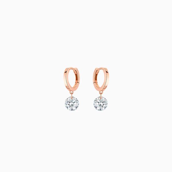 Mini Créoles La Brune & La Blonde 360° Or Rose 0,60ct