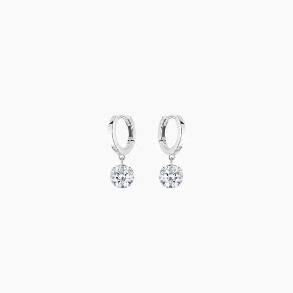 Mini Créoles La Brune & La Blonde 360° Or Blanc 0,60ct