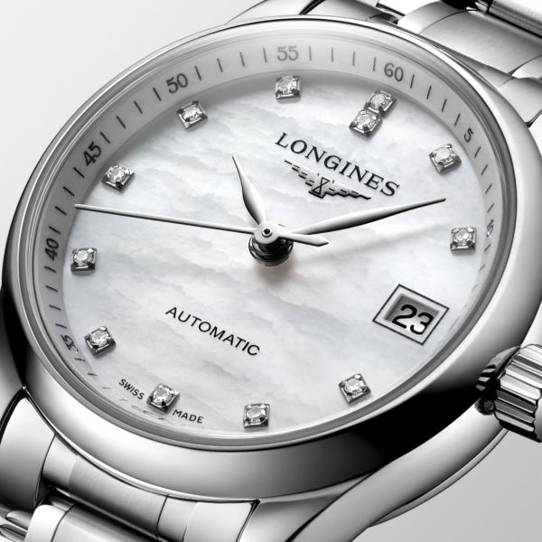 Montre Longines Master Collection 25.50 mm Automatique Cadran Nacre blanche Bracelet Acier