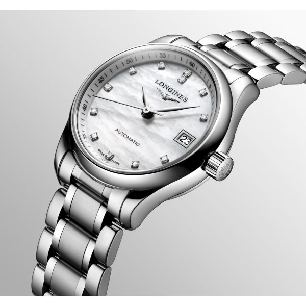 Montre Longines Master Collection 25.50 mm Automatique Cadran Nacre blanche Bracelet Acier