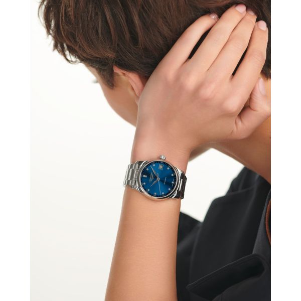 Montre Longines Master Collection 34 mm Automatique Cadran Bleu soleillé Bracelet Acier