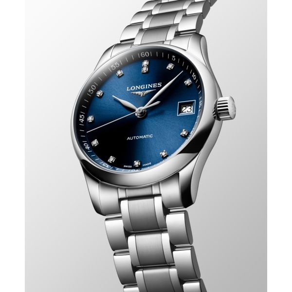 Montre Longines Master Collection 34 mm Automatique Cadran Bleu soleillé Bracelet Acier
