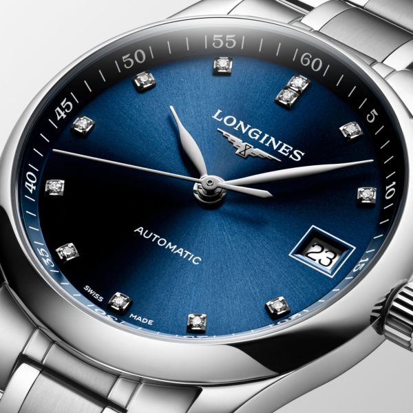 Montre Longines Master Collection 34 mm Automatique Cadran Bleu soleillé Bracelet Acier