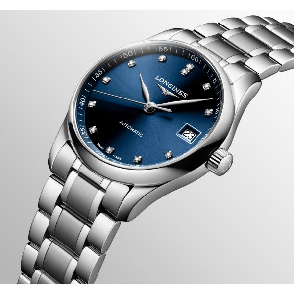 Montre Longines Master Collection 34 mm Automatique Cadran Bleu soleillé Bracelet Acier
