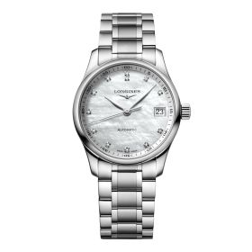 Montre Longines Master Collection 34 mm Automatique Cadran Nacre blanche Bracelet Acier