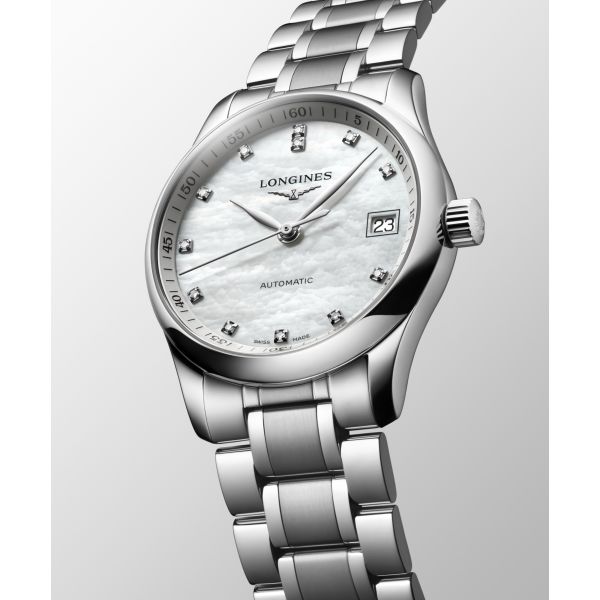 Montre Longines Master Collection 34 mm Automatique Cadran Nacre blanche Bracelet Acier