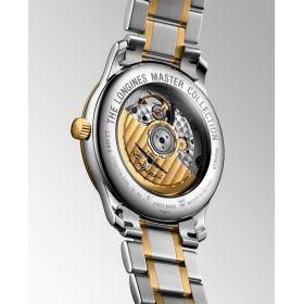 Montre Longines Master Collection 38.50 mm Automatique Cadran Argenté Bracelet Acier et coiffe en or jaune