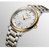 Montre Longines Master Collection 38.50 mm Automatique Cadran Argenté Bracelet Acier et coiffe en or jaune