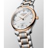 Montre Longines Master Collection 38.50 mm Automatique Cadran Argenté Bracelet acier et coiffe en or rose
