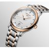 Montre Longines Master Collection 38.50 mm Automatique Cadran Argenté Bracelet acier et coiffe en or rose