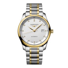 Montre Longines Master Collection 40 mm Automatique Cadran Argenté Bracelet Acier et coiffe en or jaune