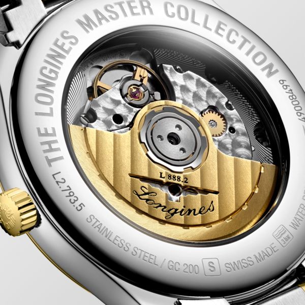 Montre Longines Master Collection 40 mm Automatique Cadran Argenté Bracelet Acier et coiffe en or jaune