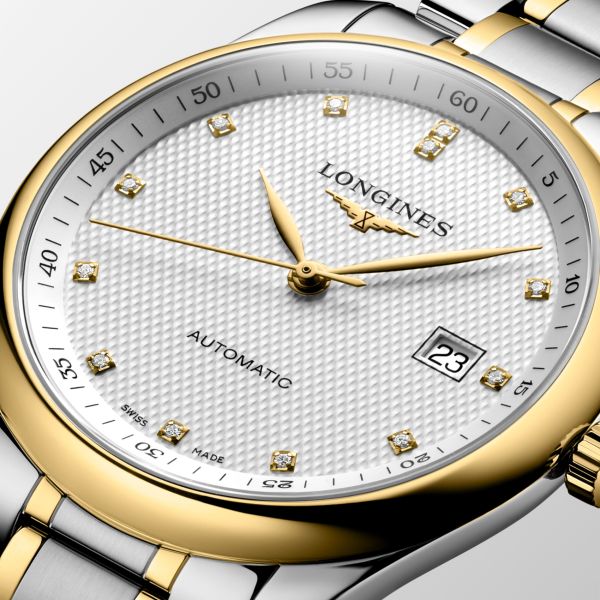 Montre Longines Master Collection 40 mm Automatique Cadran Argenté Bracelet Acier et coiffe en or jaune