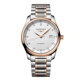 Montre Longines Master Collection 40 mm Automatique Cadran Argenté Bracelet acier et coiffe en or rose