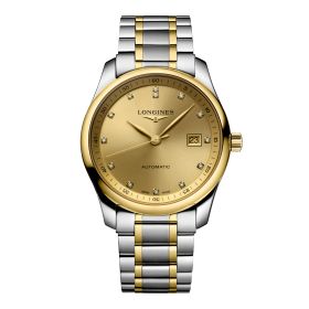 Montre Longines Master Collection 40 mm Automatique Cadran Doré Bracelet Acier et coiffe en or jaune