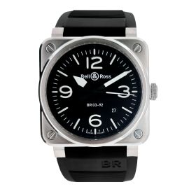Montre Occasion Bell & Ross BR03-92-S Acier Inoxydable Bracelet Caoutchouc Noir