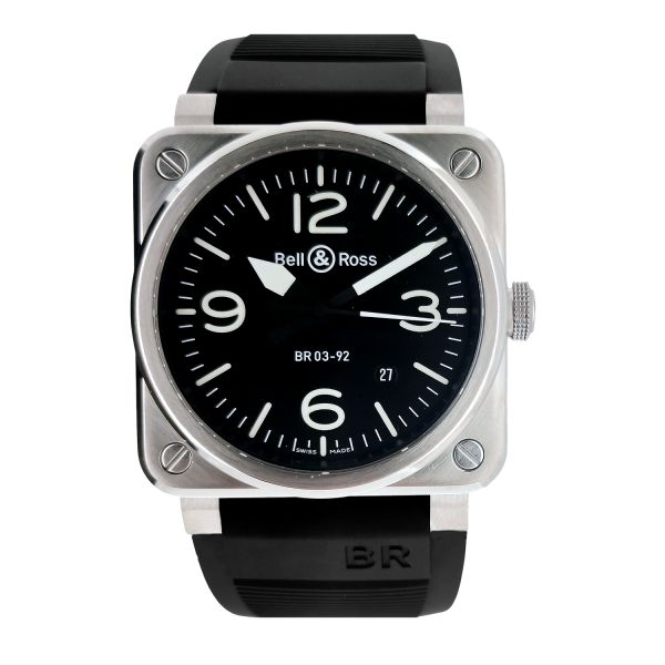 Montre Occasion Bell & Ross BR03-92-S Acier Inoxydable Bracelet Caoutchouc Noir