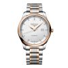 Montre Longines Master Collection 42 mm Automatique Cadran Argenté Bracelet acier et coiffe en or rose