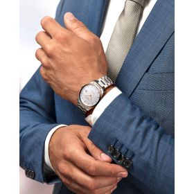 Montre Longines Master Collection 42 mm Automatique Cadran Argenté Bracelet acier et coiffe en or rose