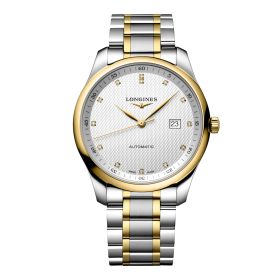 Montre Longines Master Collection 42 mm Automatique Cadran Argenté Bracelet Acier et coiffe en or jaune
