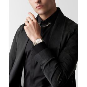 Montre Longines Master Collection 42 mm Automatique Cadran Argenté Bracelet Acier et coiffe en or jaune