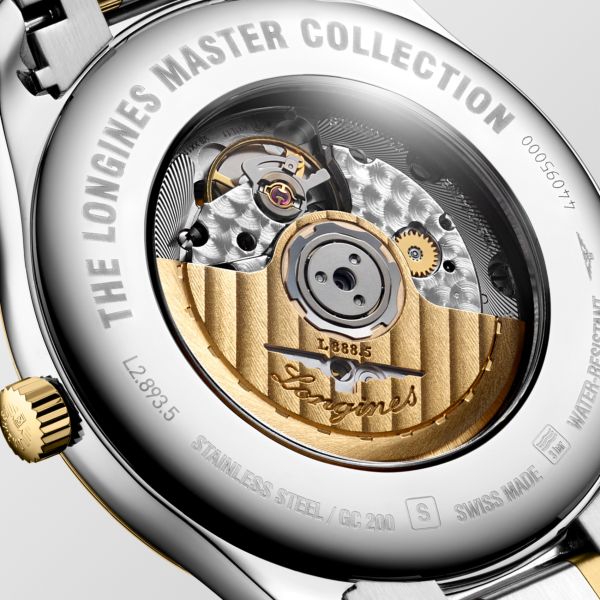 Montre Longines Master Collection 42 mm Automatique Cadran Argenté Bracelet Acier et coiffe en or jaune