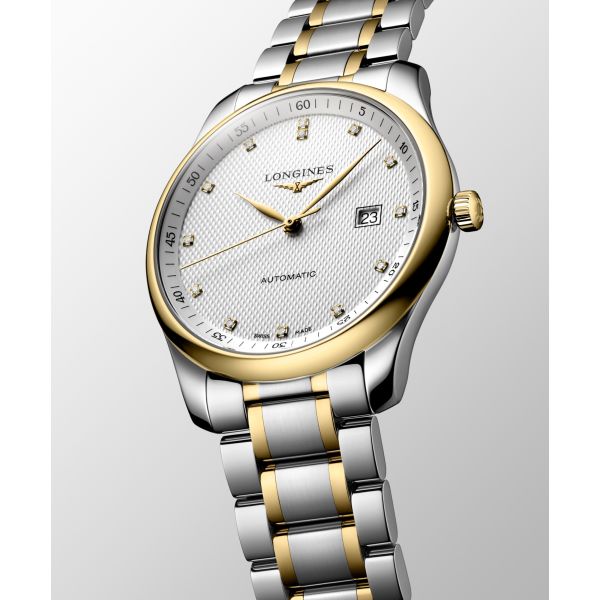 Montre Longines Master Collection 42 mm Automatique Cadran Argenté Bracelet Acier et coiffe en or jaune