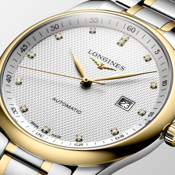 Montre Longines Master Collection 42 mm Automatique Cadran Argenté Bracelet Acier et coiffe en or jaune
