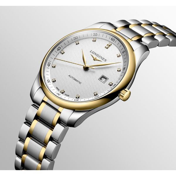 Montre Longines Master Collection 42 mm Automatique Cadran Argenté Bracelet Acier et coiffe en or jaune