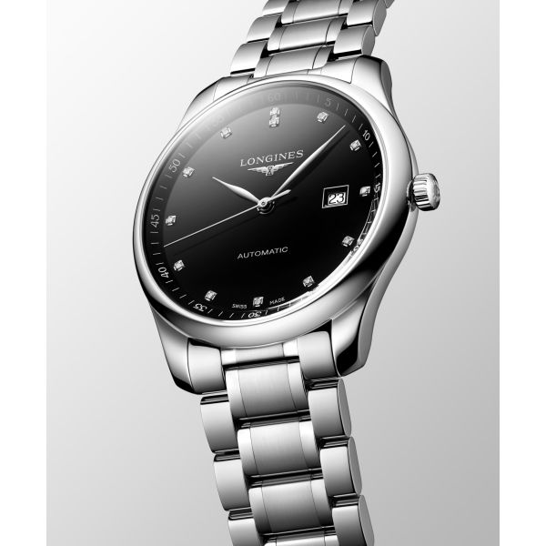 Montre Longines Master Collection 42 mm Automatique Cadran Noir laqué poli Bracelet Acier