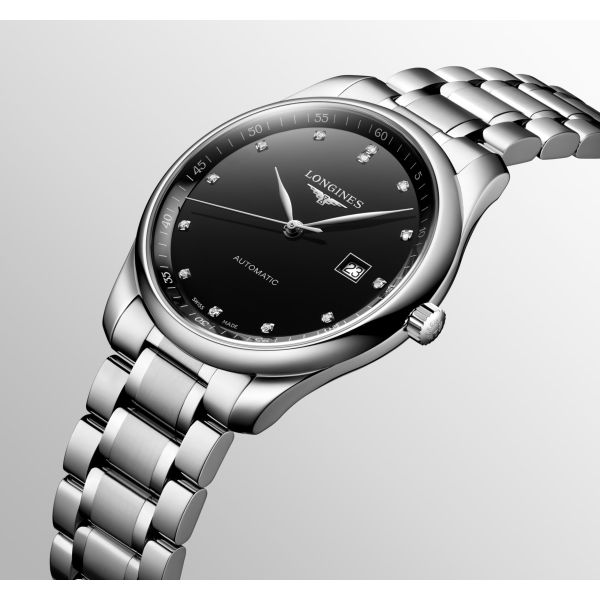 Montre Longines Master Collection 42 mm Automatique Cadran Noir laqué poli Bracelet Acier