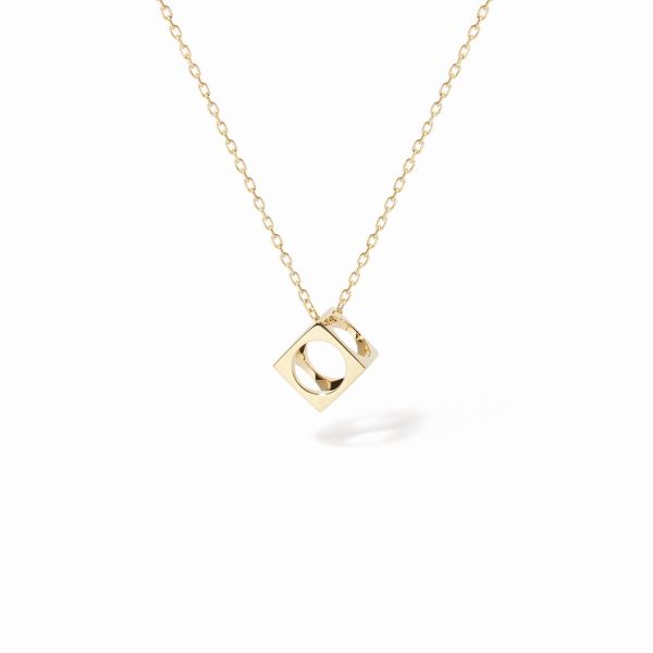 Pendentif dinh van Le Pavé Petit Modèle Or Jaune chaîne forçat