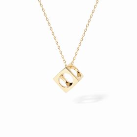 Pendentif dinh van Le Pavé Moyen Modèle Or Jaune chaîne forçat
