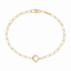 Bracelet sur chaîne dinh van Le Pavé Petit Modèle Or Jaune chaîne S