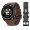 Montre Garmin Fenix 8 Pro 51mm AMOLED Sapphire Titane Bracelet Cuir + Silicone