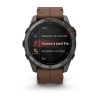 Montre Garmin Fenix 8 Pro 51mm AMOLED Sapphire Titane Bracelet Cuir + Silicone