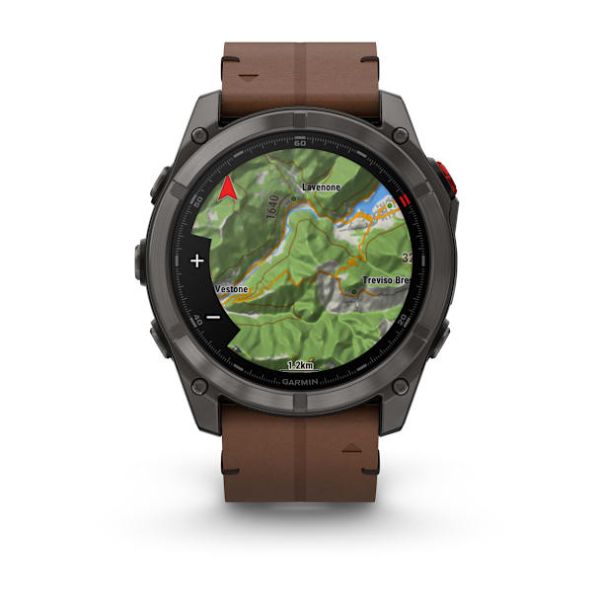 Montre Garmin Fenix 8 Pro 51mm AMOLED Sapphire Titane Bracelet Cuir + Silicone