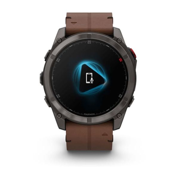 Montre Garmin Fenix 8 Pro 51mm AMOLED Sapphire Titane Bracelet Cuir + Silicone
